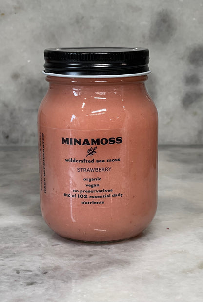 MinaMoss Wildcrafted Sea Moss Wild Strawberry